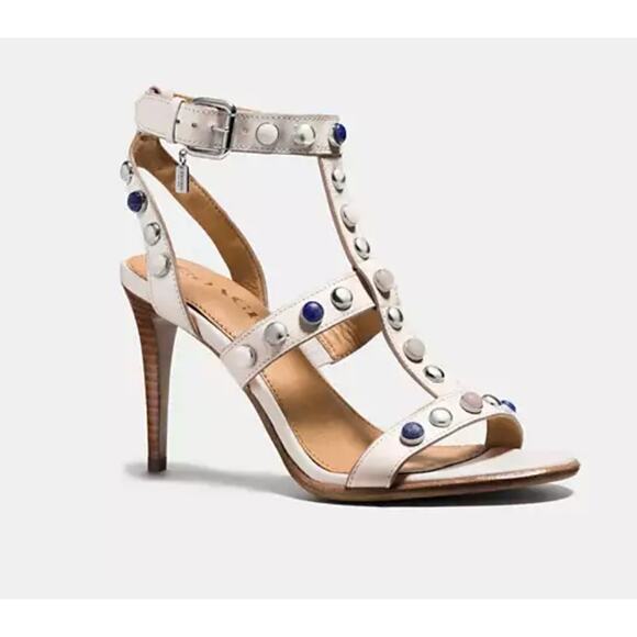 COACH Isabel Studded Sandal Heels - Sz 9 - Picture 1 of 7